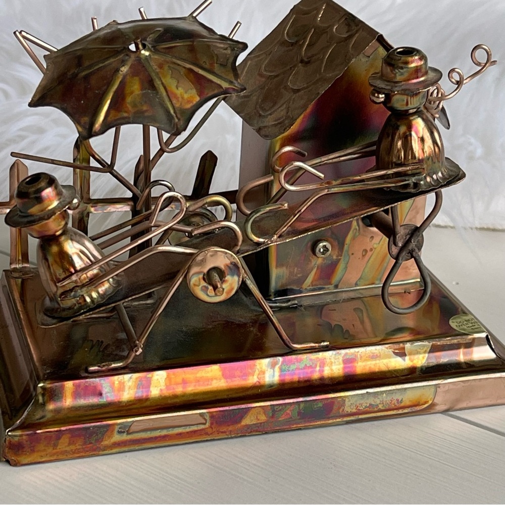 Berkeley Designs Vintage Metal Seesaw Musical Box Plays  “IT’S A SMALL WORLD”